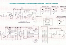 Схема сварочного полуавтомата с регулятором сварочного тока по первичной обмотке.