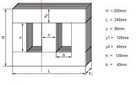 Размеры Ш образного трансформатора